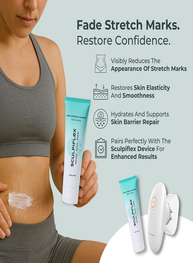 Sculpiflex Stretch Mark Cream for Pregnancy and Weight Changes for Hips, Legs, Stomach and More, Hydrating and Smoothing for Bright, Even Skin, Gentle Formula and Suitable for All Skin Types (2.82oz) - Image 2